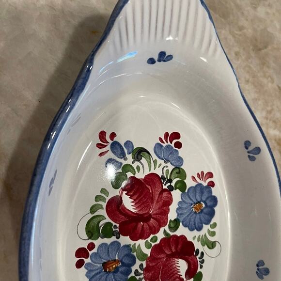 Graf Keramik floral handpainted pottery gratin dish Austria - Picture 5 of 12
